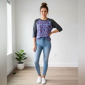 LuLaRoe Randy Multicolor Geometric Top Size XL NWT